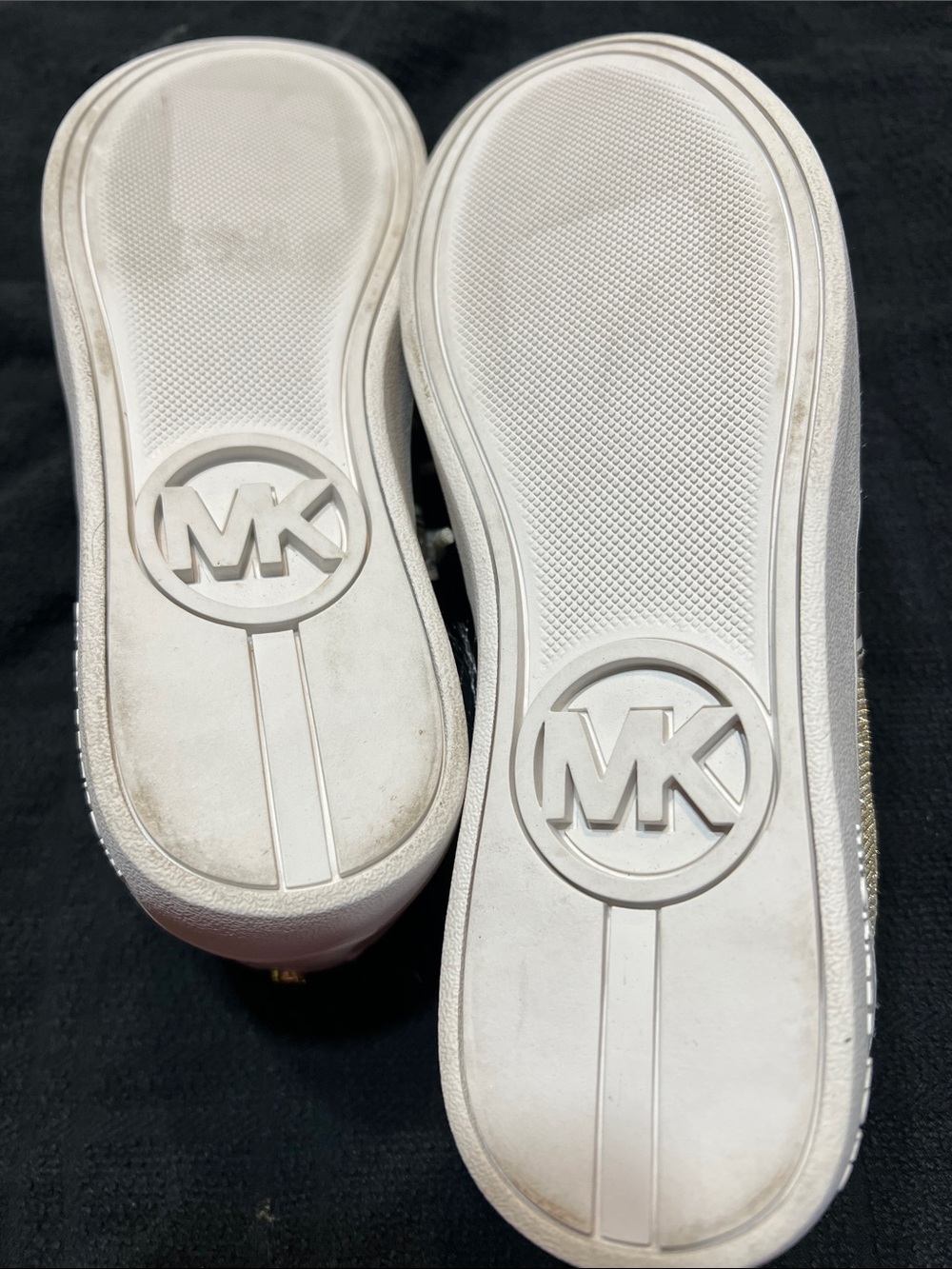 Michael Kors Glitter Gold & White Low-Top Sneakers - Picture 4 of 7